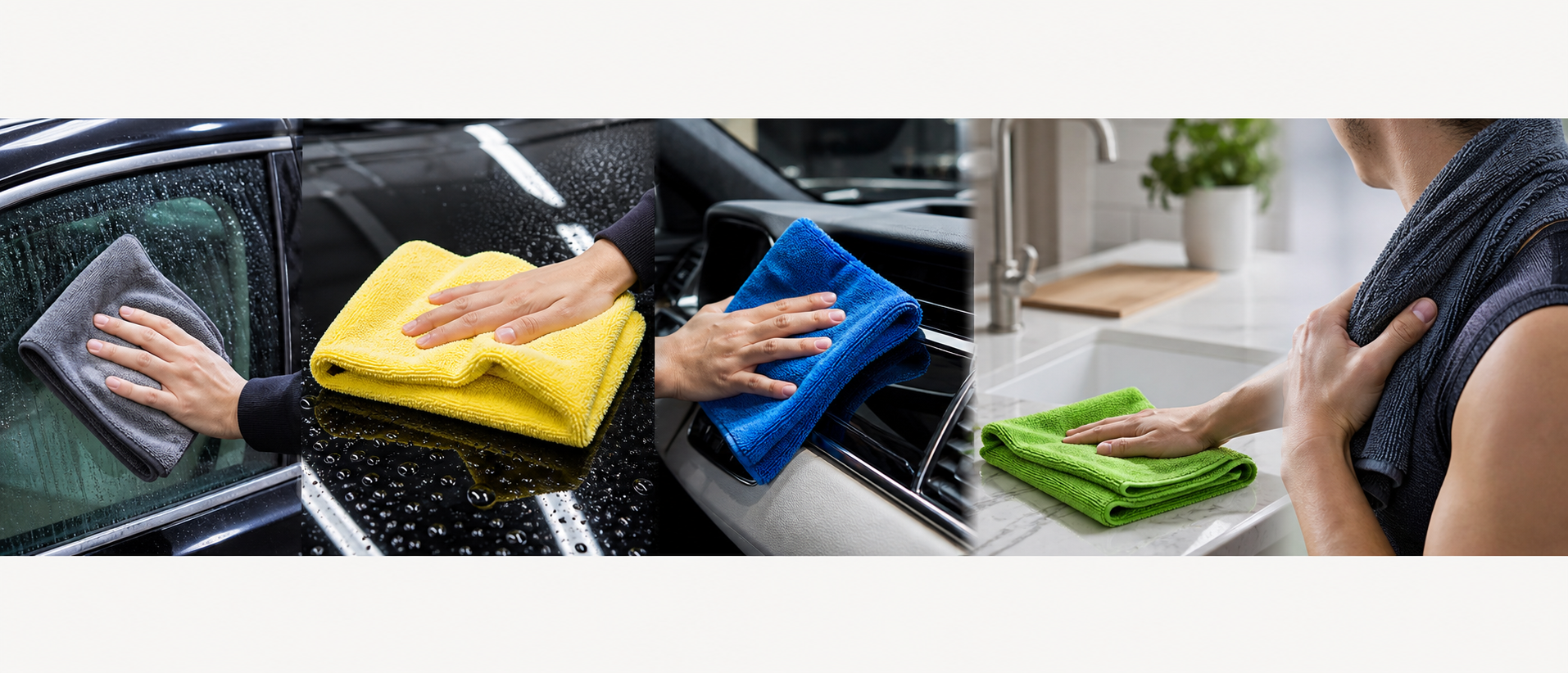 Microfiber towel application scenes