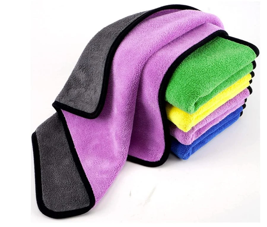 Dual-Color Coral Fleece Detailing Towel