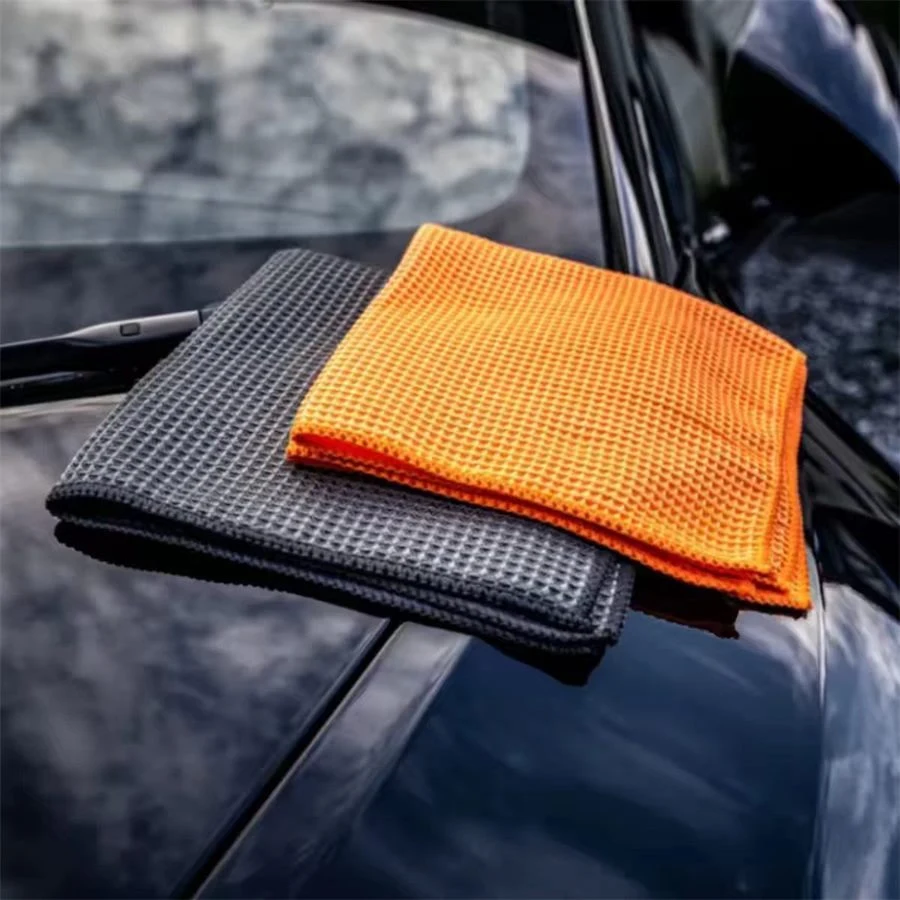 Waffle-Weave Glass Towel